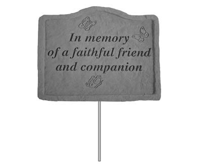 Kay Berry 02101 Garden Stake in Memory of A Faithful Friend