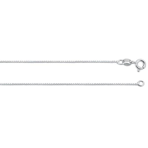 ZilverZoom BOX1518 Sterling Silver Box 18 in. Necklace 0.8mm Gauge