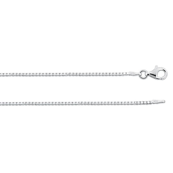 ZilverZoom BOX2418 Sterling Silver Box 18 in. Necklace 1.4mm Gauge
