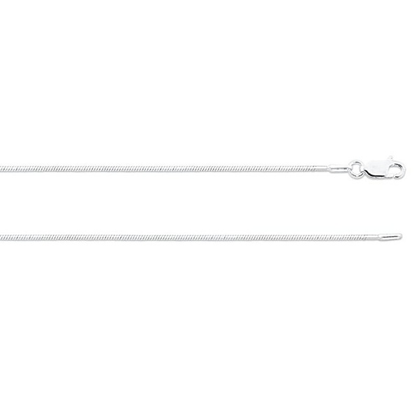 ZilverZoom SQSN2520 Sterling Silver 8 Sided Shiny Snake 20 in. Necklace 0.9mm