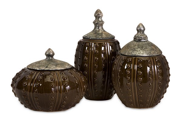 Imax 810073 Darcy Hobnail Canisters  Set of 3