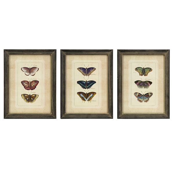 Home Decor Improvements 27304-3 Butterfly Collection Wall Art - Set of 3