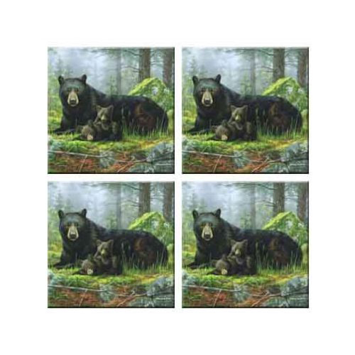 Mcgowan Tt92420 Tuftop Black Bears Coasters Set Of 4