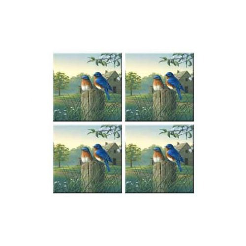 Mcgowan Tt92380 Tuftop Country Morning Bluebirds Coasters Set Of 4
