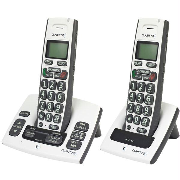 Clarity Dect 6.0 Cordless Big Button Phone With Digital Answering Machine 2 Handsets