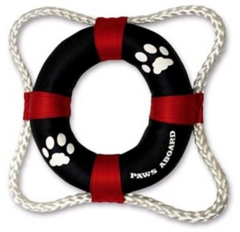 Paws Aboard 2400 Life Ring Dog Toy  Red/Blue