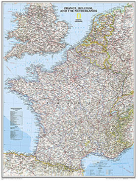 Maps Re00620333 France- Belgium- And The Netherlands Classic Laminated