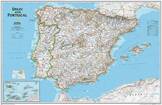 Maps Re00620340 Spain And Portugal Classic- Laminated