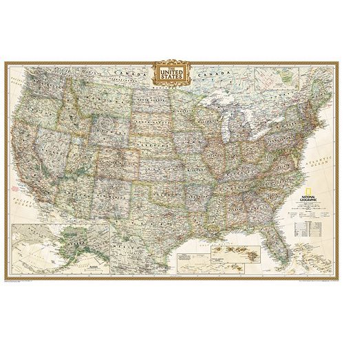 Maps Re01020388 United States Executive Poster Size Laminated