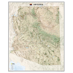 National Geographic Maps RE01020397 Arizona State Wall Map Tubed