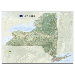 National Geographic Maps RE01020403 New York State Wall Map Tubed