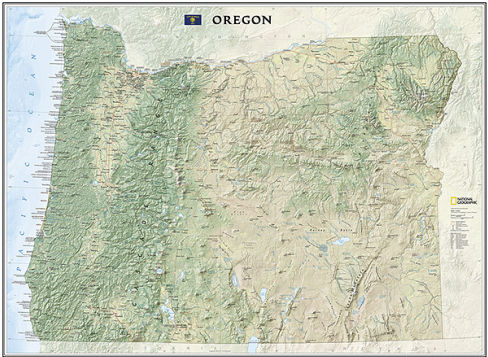 Maps Re01020405 Oregon State Wall Map