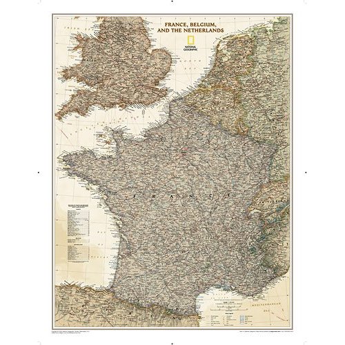 Maps Re01020461 France- Belgium- And The Netherlands Executive Laminated