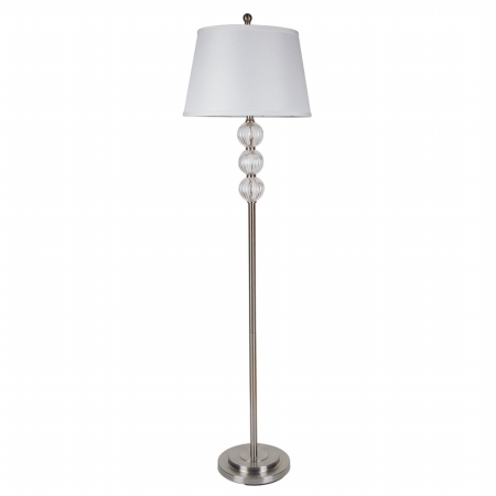 Glass Floor Lamp - Satin Nickel - 62.5in.