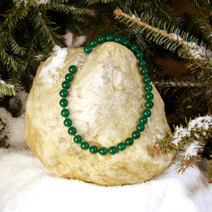 Bnkdga101120022t1 22 In. 12mm Round Dyed Green Agate Necklace