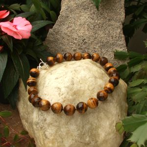 Bnktge201180018t3 18 In. 18mm Round Tiger S Eye Necklace