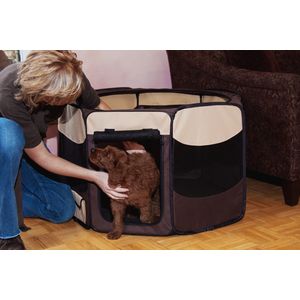 28 In.h Travel Lite Soft-sided Pet Pen Removable Top In Sahara