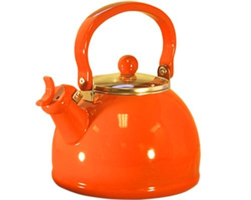 60500 Orange - Whistling Tea Kettle With Glass Lid