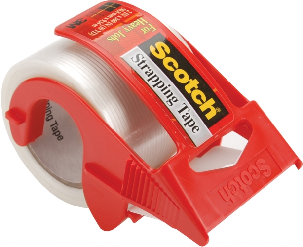 Rigid strapping tape with serated edge/hand tearable. Tube 12 or .