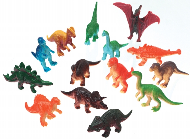 1029-09 2" Plastic Creatures Jungle Dinosaurs - 14 Piece/pack