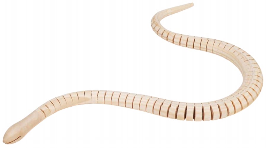 9192-09 19"l X 1"w Wood Wiggle Snake With Tag - Natural