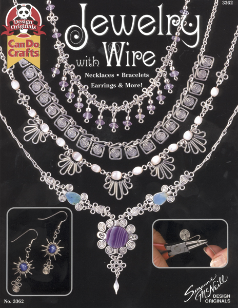 DESIGN ORIGINALS-Jewelry with Wire. Bend 20 gauge silver wire into swirls and curls to create fabulous jewelry.  Add a few beads for color. You will be stunned at the results.   The jewelry is beautiful and striking. You will have friends asking you to make one for them. Softcover. 20 pages.