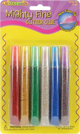Fibre Craft 911003 Mighty Fine Glitter Glue Pens .3 Ounce 5/Pkg