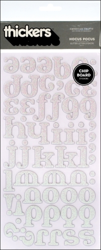 American Crafts GT42989 Thickers Chipboard Glitter Alphabet Stickers 5.625x11""Sheet
