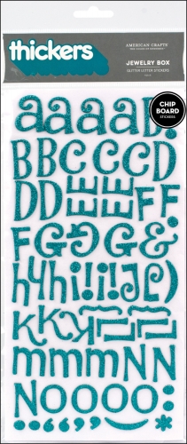 American Crafts GT43027 Thickers Chipboard Glitter Alphabet Stickers 5.625x11""Sheet