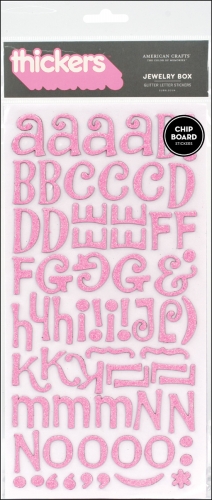 American Crafts GT43026 Thickers Chipboard Glitter Alphabet Stickers 5.625x11""Sheet
