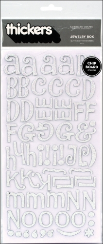 American Crafts GT43025 Thickers Chipboard Glitter Alphabet Stickers 5.625x11""Sheet