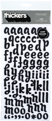 American Crafts GT42885 Thickers Chipboard Glitter Alphabet Stickers 5.625x11""Sheet