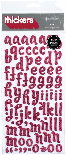 American Crafts GT42888 Thickers Chipboard Glitter Alphabet Stickers 5.625x11""Sheet