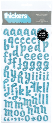 American Crafts GT42887 Thickers Chipboard Glitter Alphabet Stickers 5.625x11""Sheet