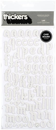 American Crafts GT42886 Thickers Chipboard Glitter Alphabet Stickers 5.625x11""Sheet