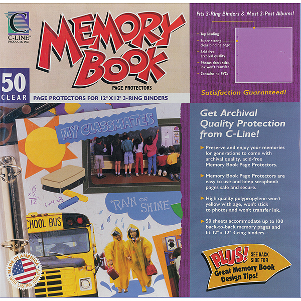 C-line 62227 Memory Book Top-load Page Protectors 12 X 12 Inch