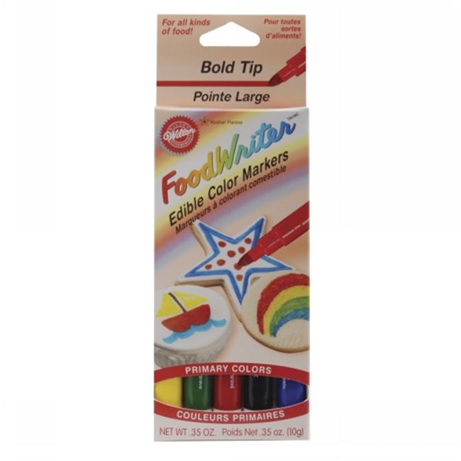 Wilton W609115 Food Writer Edible Color Markers Bold Tip .35oz 5/Pkg