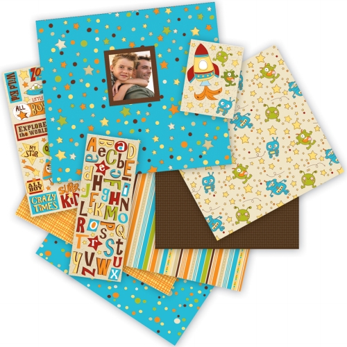 KCompany K247512 Rowdy Boy Scrapbook Album Kit 12""X12