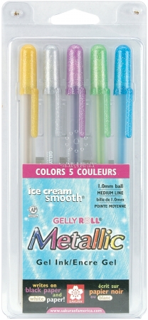 Sakura 57373 Gelly Roll Metallic Medium Point Pens 5/Pkg Sakura 57373 Gelly Roll Metallic Medium Point Pens 5/Pkg