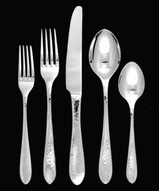 079914-48005-5 Starlight- 18-10 Stainless- Hammered Finish 5pc Place Setting