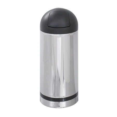 Safco 9880 Chrome Reflections By Safco Push Top Dome Receptacles Safco 9880 Chrome Reflections By Safco Push Top Dome Receptacles