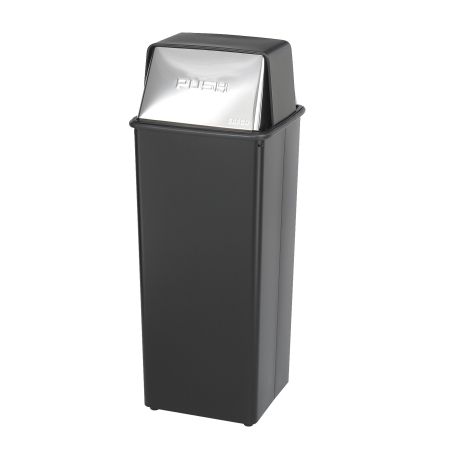 Safco 9893 Black Reflections By Safco Push Top Receptacle- 21-Gallon Safco 9893 Black Reflections By Safco Push Top Receptacle- 21-Gallon