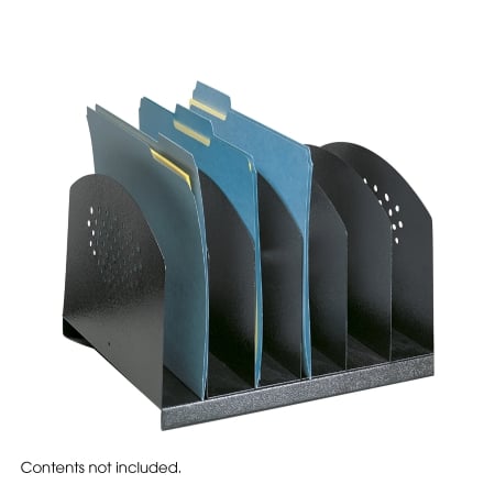 Safco 3155bl Black Steel Desk Rack 6 Upright Sections