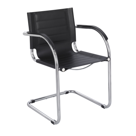 Safco 3457BL Black Flaunt Guest Chair Black Leather