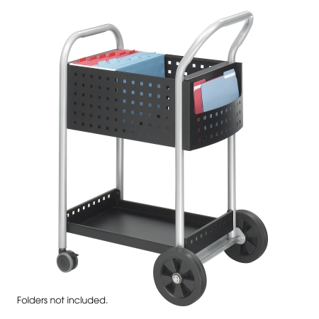 Safco 5238BL Black Scoot Mail Cart 20amp;apos;amp;apos;W