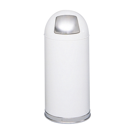 Safco 9636WH White Push Door Dome Top Receptacles Safco 9636WH White Push Door Dome Top Receptacles