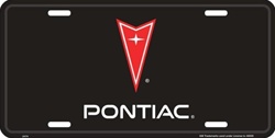 LP1246 Pontiac Black License Plate 2723