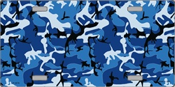 LP-2274 Blue Camo Camoflage Flat Automotive License Plates Blanks for Customizing