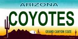 LP2279 Arizona State Background License Plates Coyotes