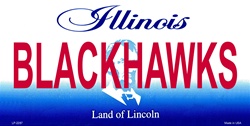LP-2287 Illinois State Background License Plates- Blackhawks